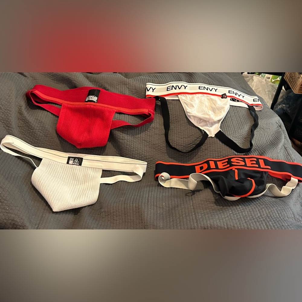 4 - Jockstraps Sz L - Barcode, Envy, Diesel & McDavid